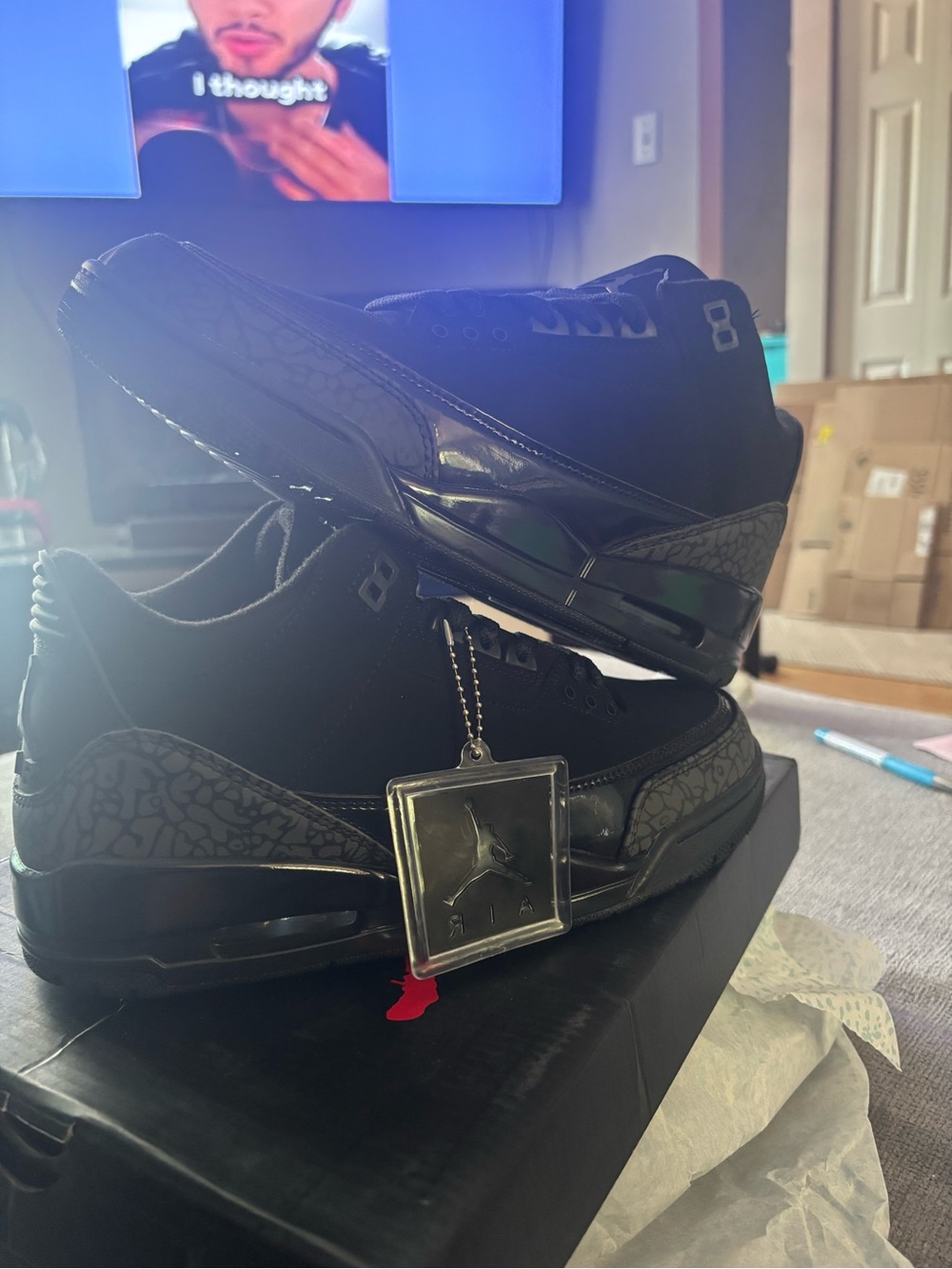 Jordan Black Elephant Print High-Top Sneakers